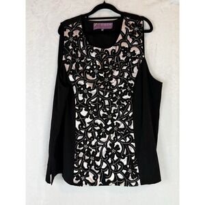 SOGIC Suits Of God In Church Womens Plus 20W‎ Black Pink Embellished Floral